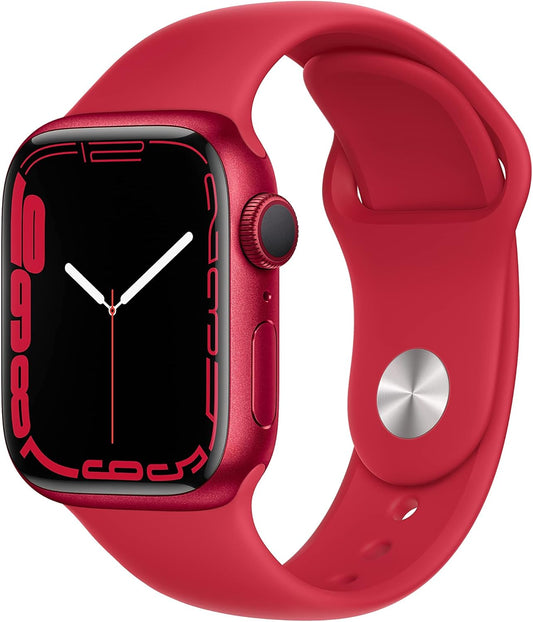Apple Watch Series 7 - GPS, 41mm Red Aluminum (Renewed)