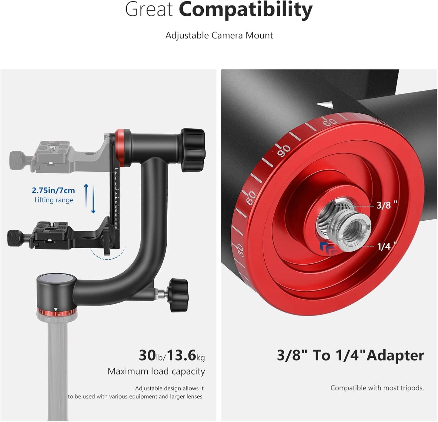 Neewer 10099646 Gimbal Tripod Head Heavy Duty