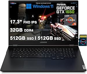Lenovo Legion 5 Laptop 17" Ryzen 5 GTX 1650 Gaming