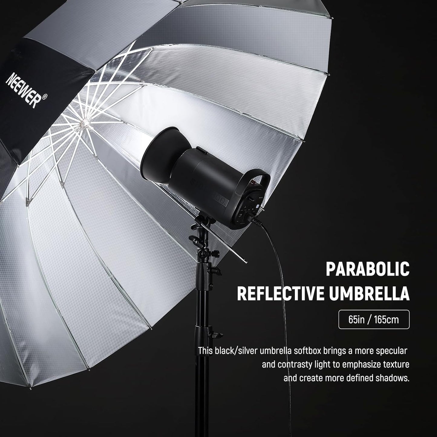 Neewer NS3U 65" Parabolic Photography Umbrella Softbox with Diffuser