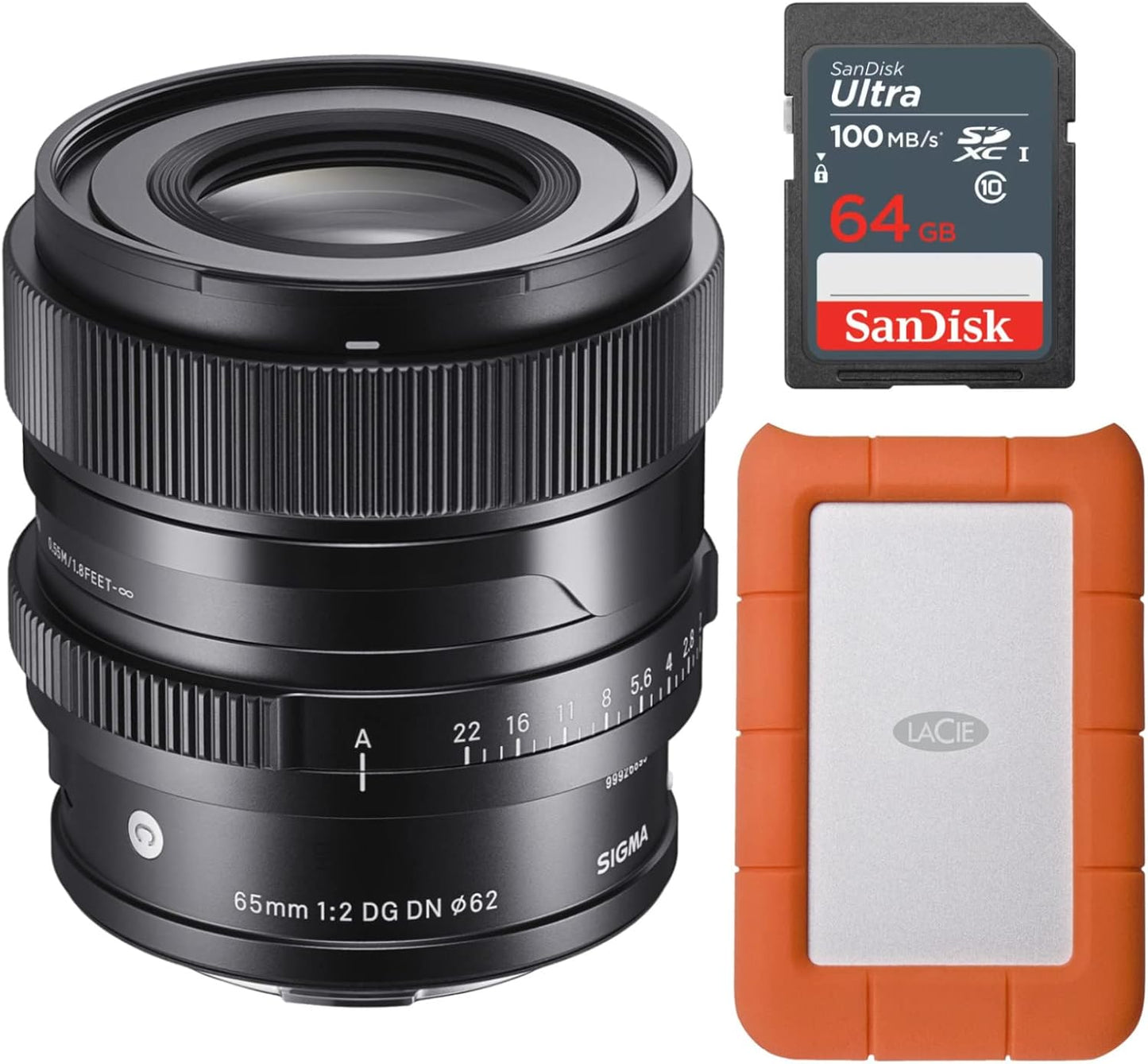 Sigma I Series 65mm F2 DG DN Sony E Lens Bundle