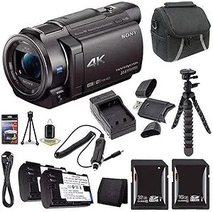 Sony FDR-AX33 4K Handycam Camcorder Saver Bundle