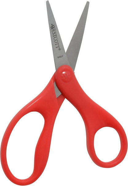 Westcott 17790 Kids Scissors - 5 Inch Pointed - 6 Pack