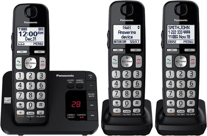 Panasonic KX-TGE433B - DECT 6.0 Cordless Phone - 3 Handsets