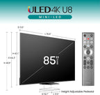 Hisense 85U8N 85-Inch Mini-LED 4K ULED TV 144Hz