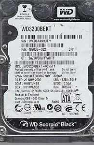 Western Digital WD3200BEKT-60V5T1 320GB SATA 2.5" Hard Drive