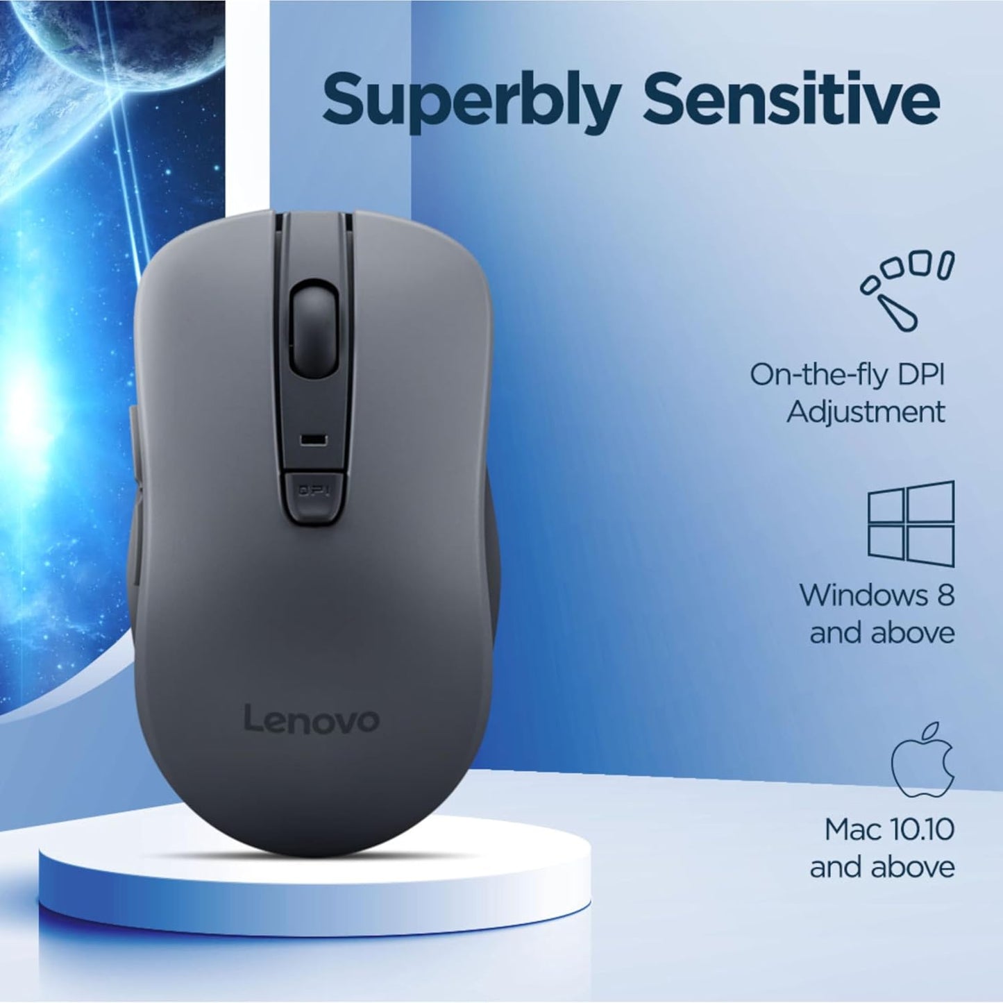 Lenovo GY51Q65621 Bluetooth Silent Ergonomic Mouse