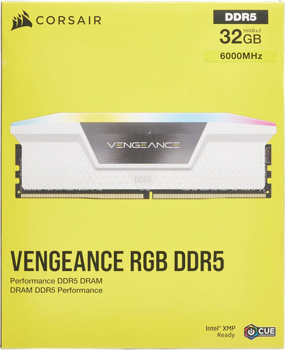 Corsair VENGEANCE RGB 32GB DDR5 6000MHz White Desktop Memory