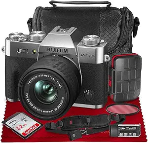 Fujifilm X-T30 II Silver Mirrorless Camera with 15-45mm Lens Kit