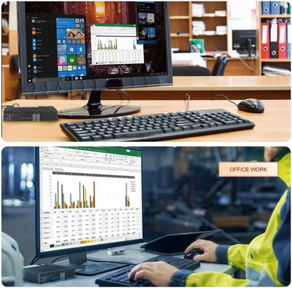 Dell OptiPlex 7040 i7-6700T Dual 24" Monitor Mini PC