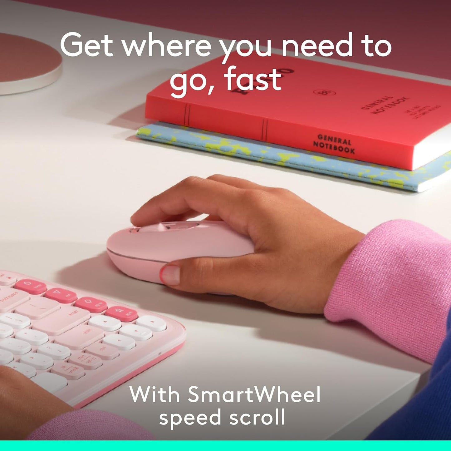 Logitech 910-007409 POP Wireless Bluetooth Mouse Rose