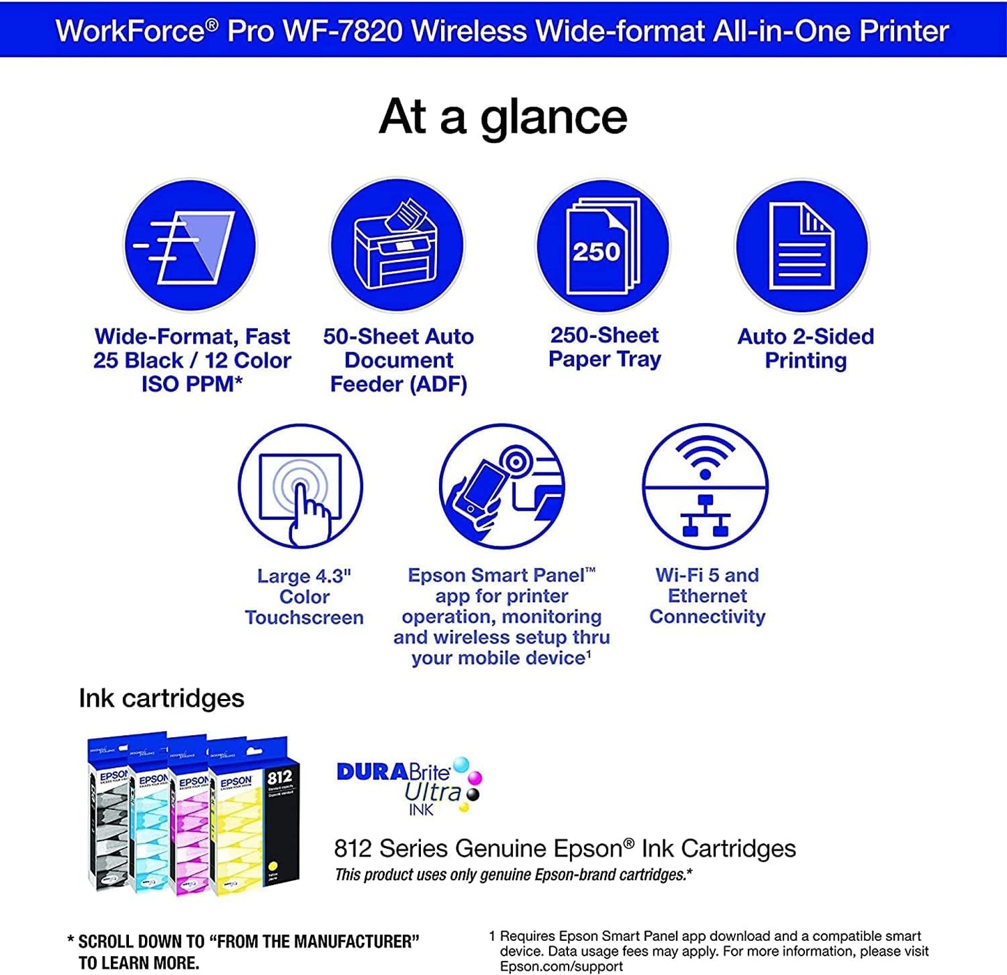 Epson WF-7820 Workforce Pro Wide-Format Color Printer
