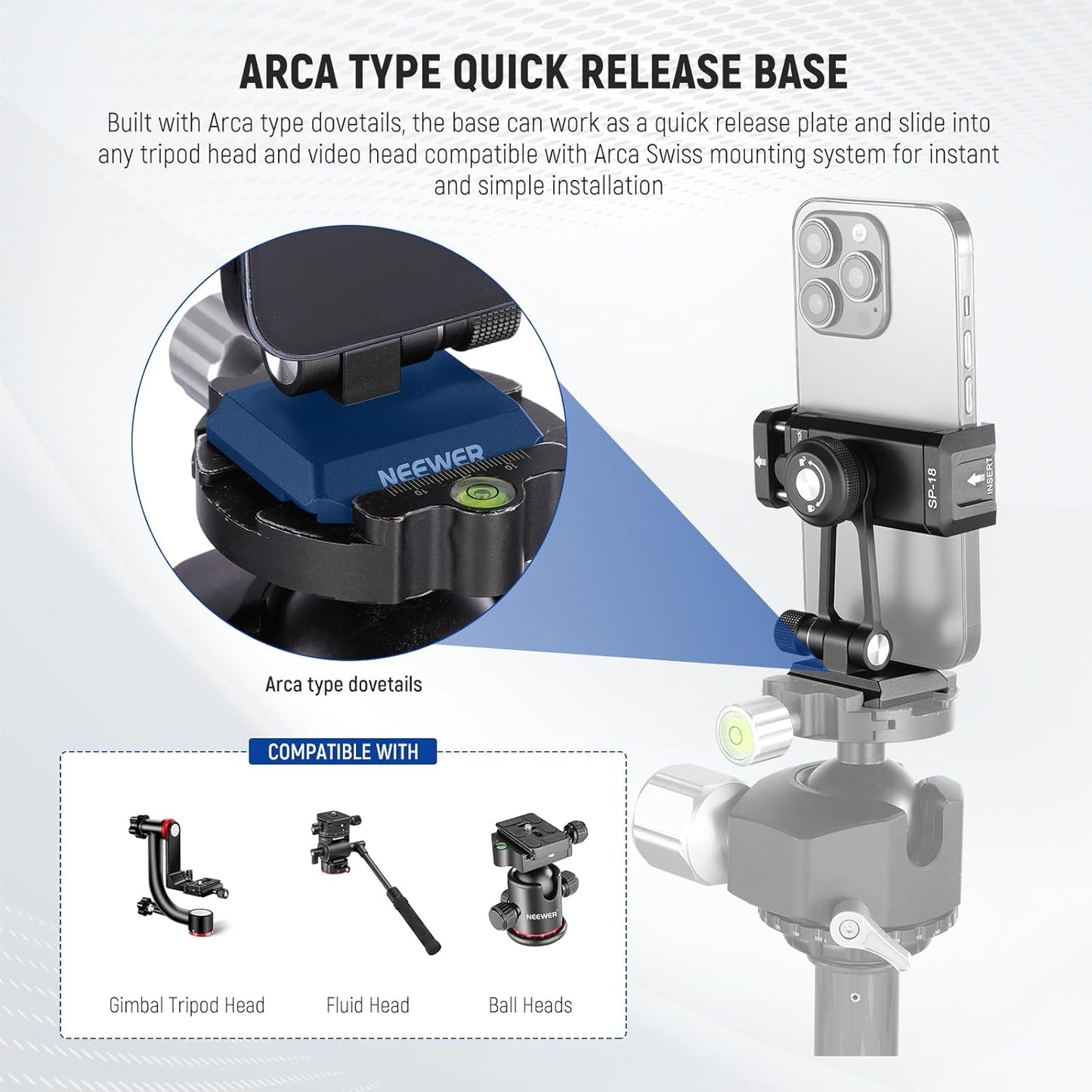 Neewer SP-18 Phone Tripod Mount Arca Swiss