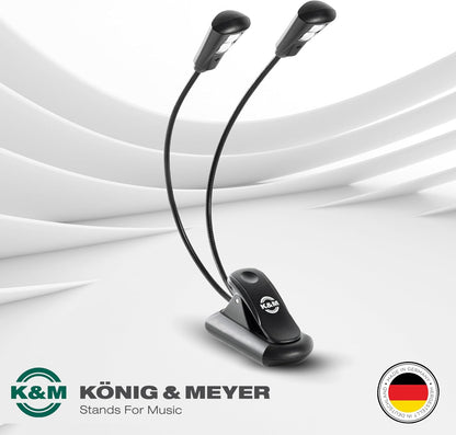 K&M 12259 Rechargeable Music Stand LED Light Double