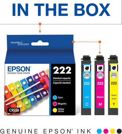 Epson T222520-S 222 Claria Ink Color Combo Pack XP-5200 WF-2960