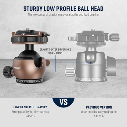Neewer GM32 Low Profile Tripod Ball Head 22lb Load
