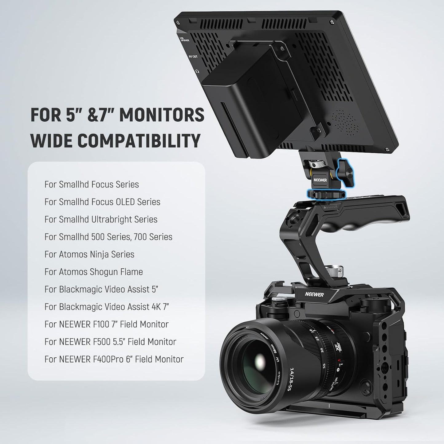 Neewer MA006 Camera Monitor Mount Cold Shoe Swivel Tilt