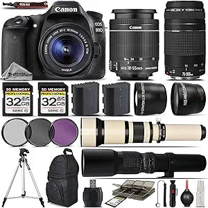 Canon CANE80DKKI6 EOS 80D DSLR Camera Lens Bundle