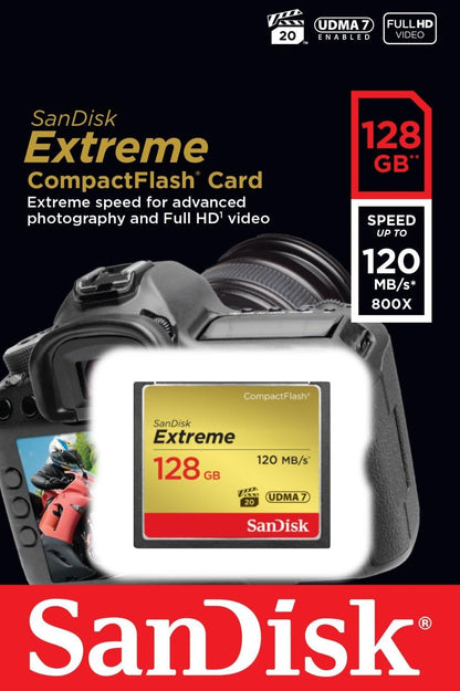 SanDisk SDCFXSB-128G-G46 128GB Extreme CompactFlash Card