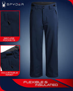Spyder Snow Pants Men's Insulated Comfort Stretch Ski Pants