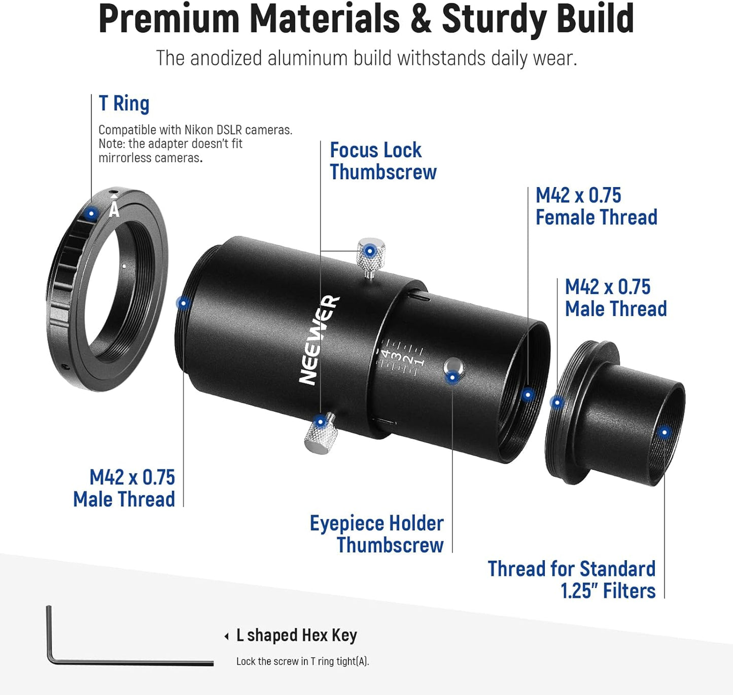 Neewer 33000021 Telescope Camera Adapter Kit - Nikon