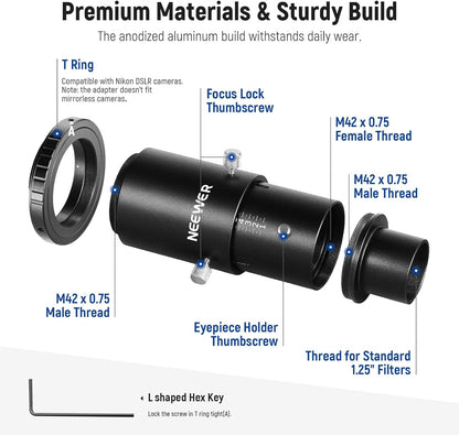 Neewer 33000021 Telescope Camera Adapter Kit - Nikon