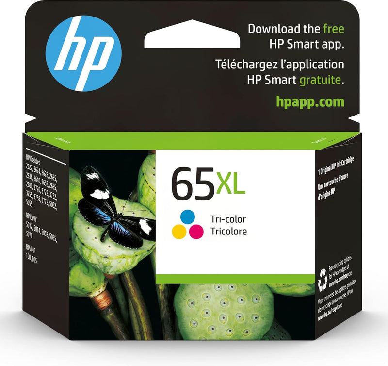 HP 65XL N9K03AN Tri-Color High-Yield Ink Cartridge — main product image