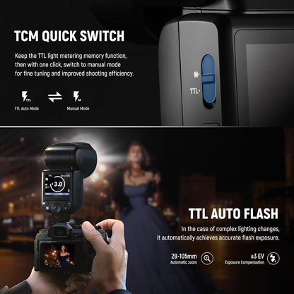 Neewer Z2-S TTL Round Head Flash Speedlite for Sony Cameras