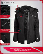 Spyder Women's Snow Jacket Color Block Quilted Winter Jacket