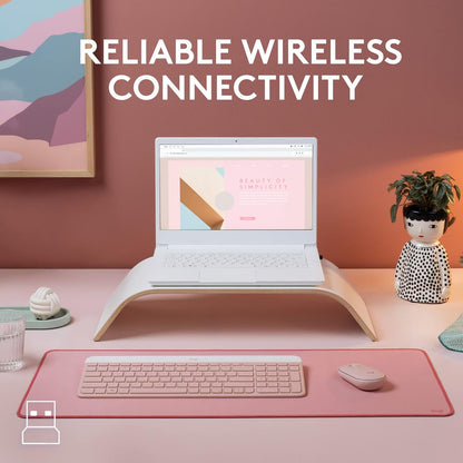 Logitech 920-011311 MK470 Slim Wireless Keyboard and Mouse Combo - Rose