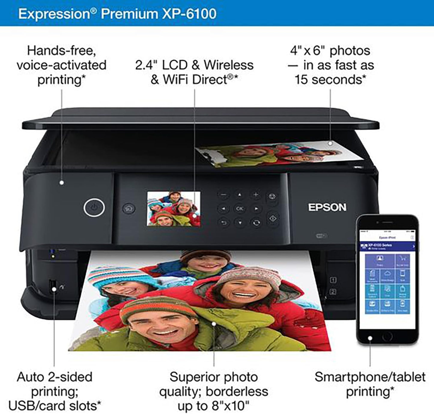 Epson Premium XP XP-6100 Wireless Color Photo All-in-One Printer