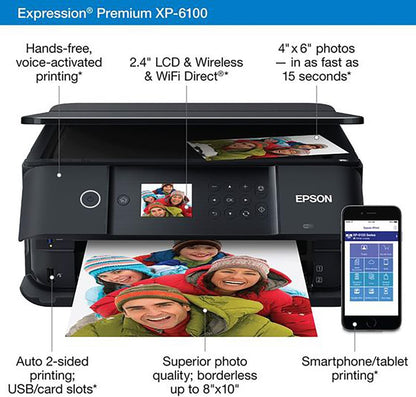 Epson Premium XP XP-6100 Wireless Color Photo All-in-One Printer