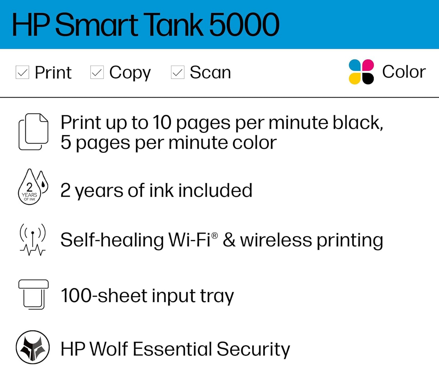 HP 5000 Smart-Tank Wireless Ink-Tank Printer