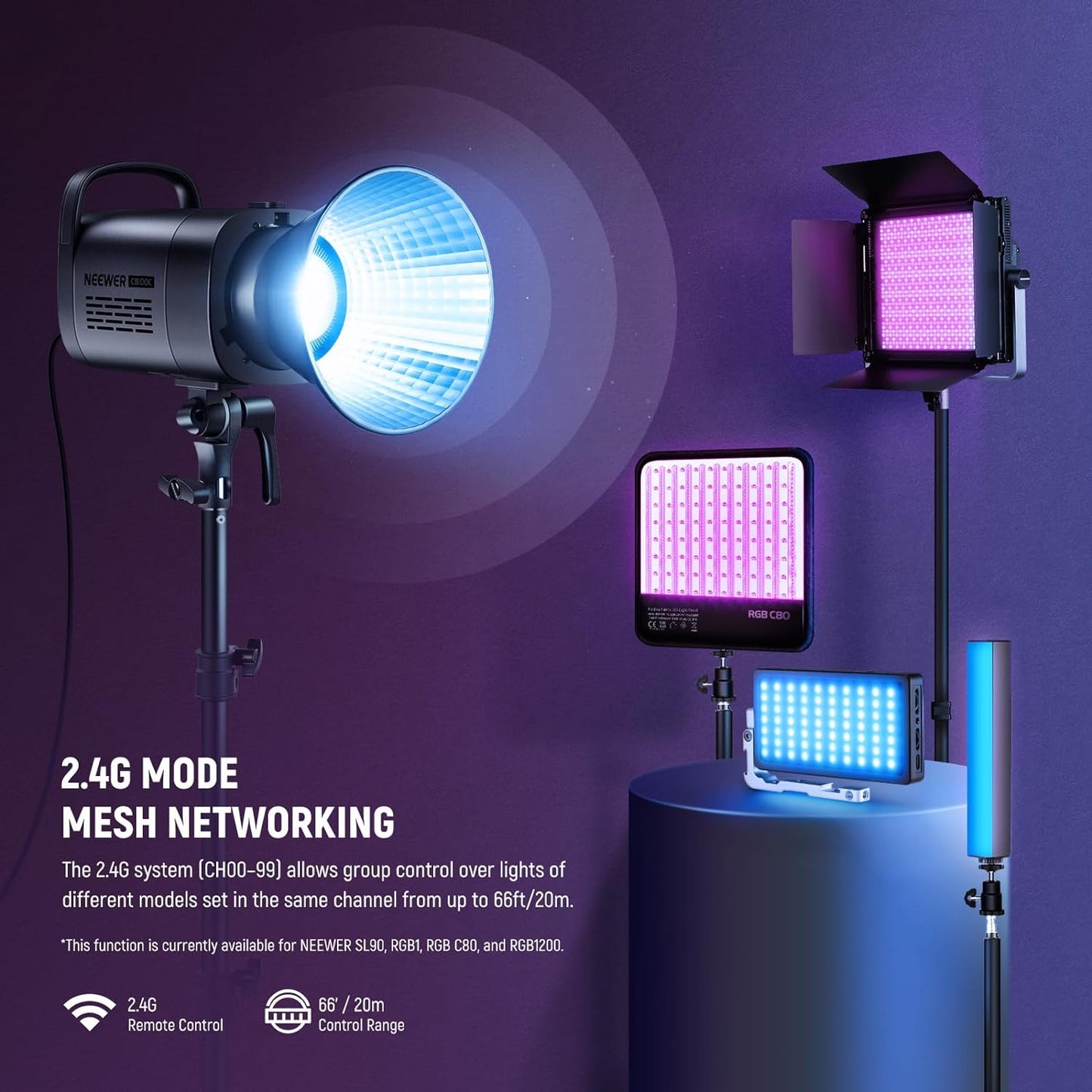 Neewer CB100C 130W RGB LED Video Light with APP Control