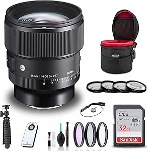 Sigma 322965 85mm f/1.4 DG DN Sony E Lens Bundle