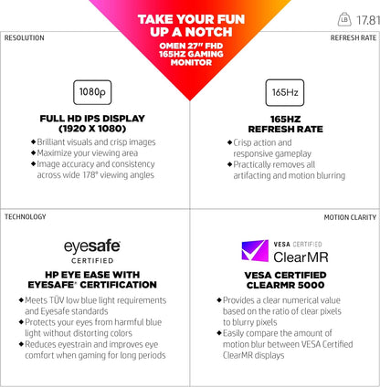HP OMEN 27 165Hz FHD Gaming Monitor