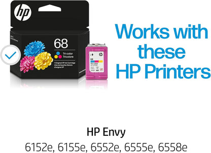 HP 7FP20TN 68 Tri-Color Ink Cartridge Envy Series