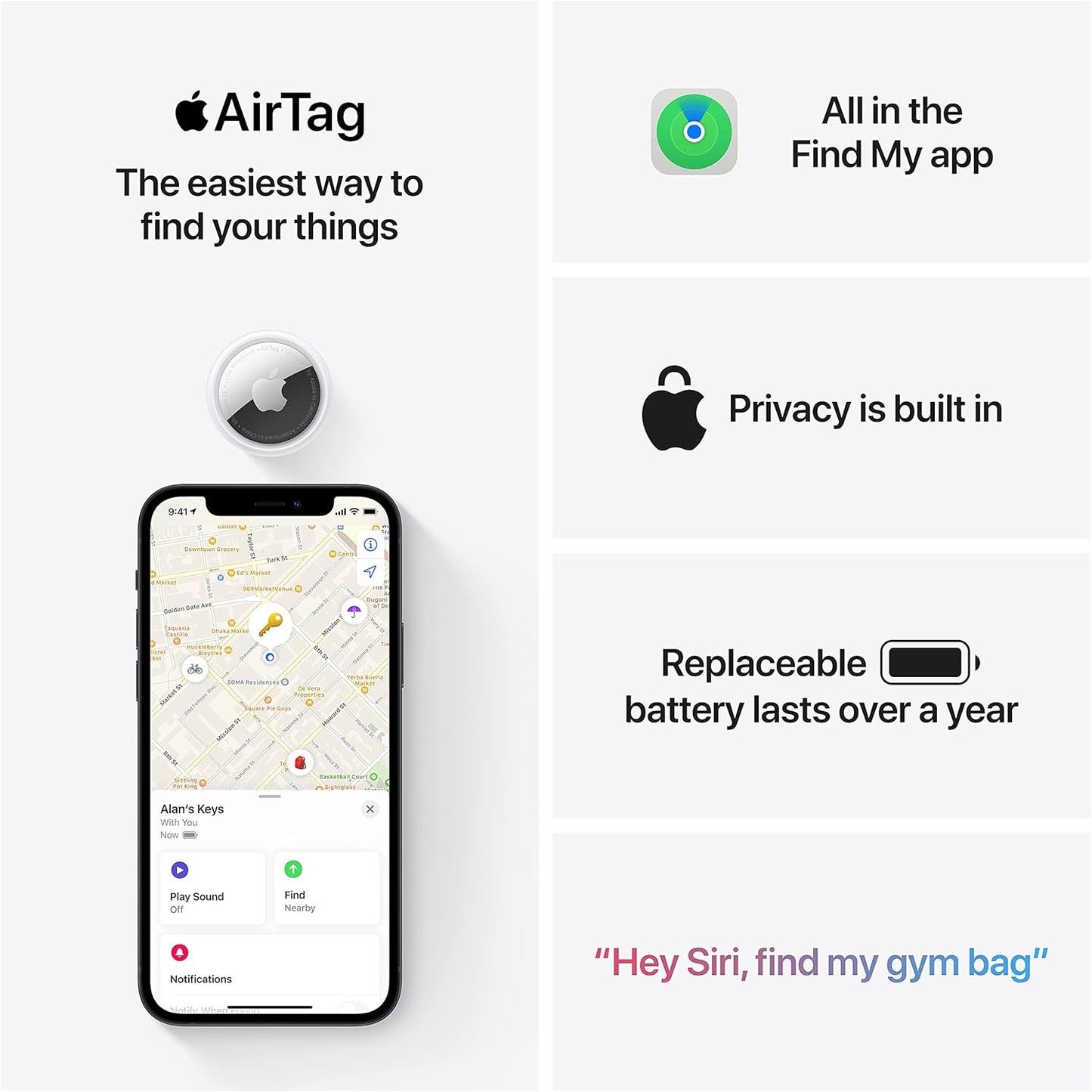 Apple MX542AM/A AirTag 4-Pack Tracker
