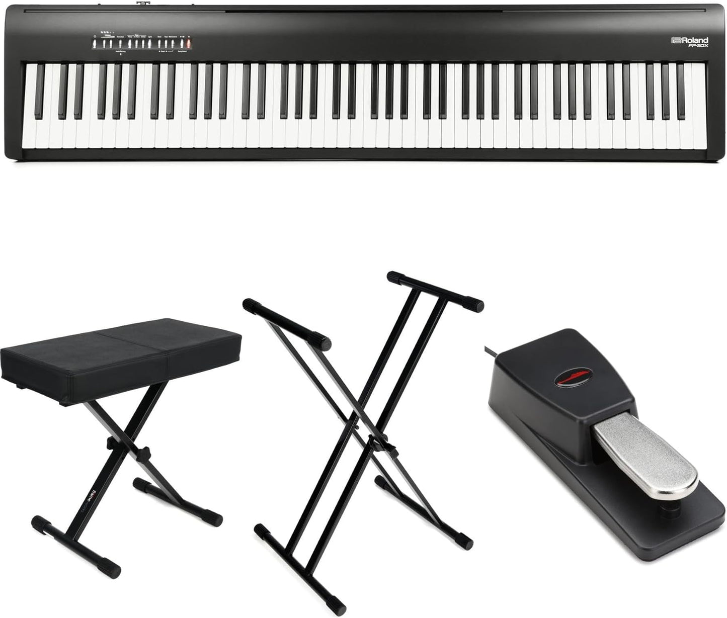 Roland FP-30X Digital Piano Essentials Bundle Black