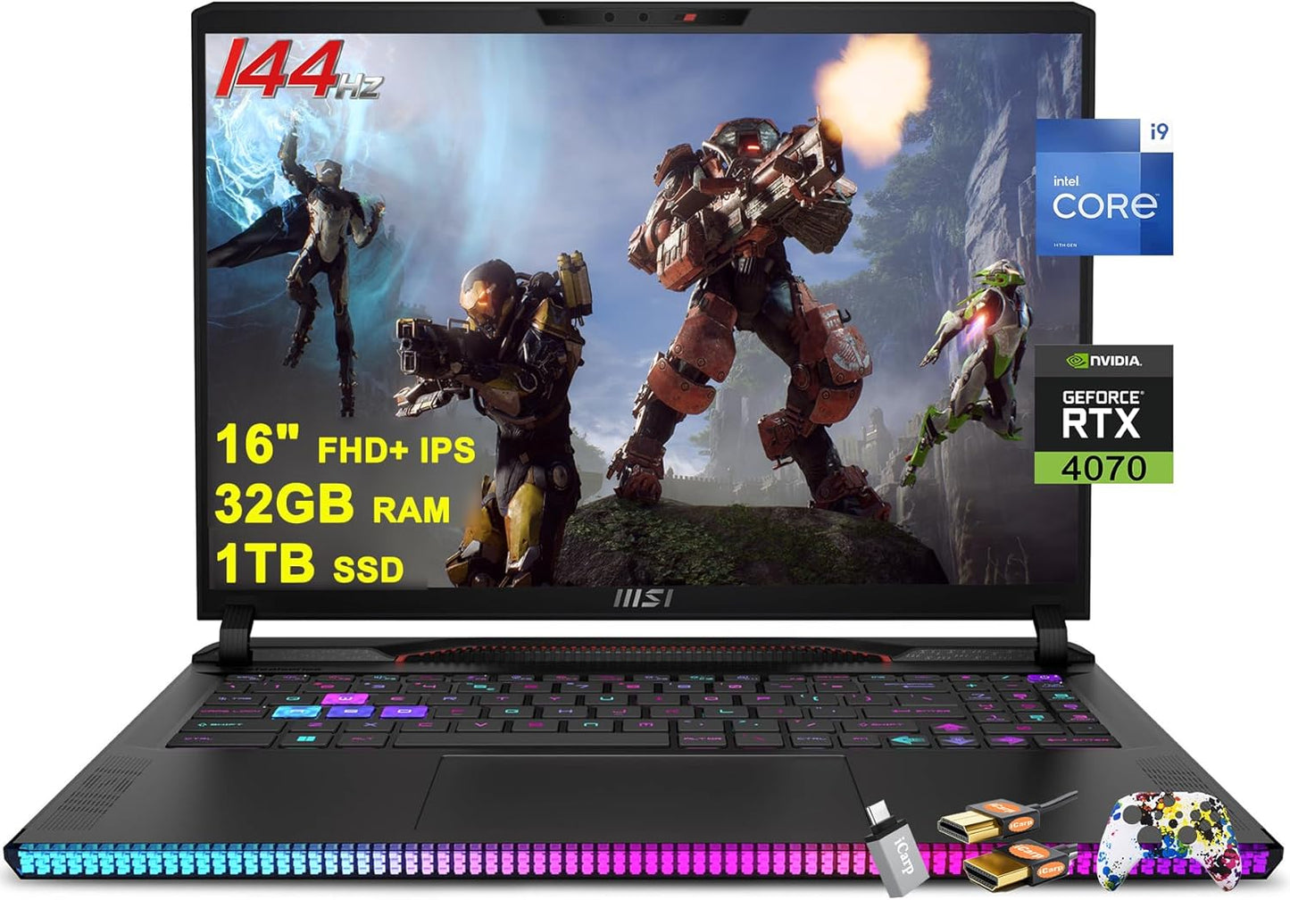 MSI Raider GE68HX Gaming Laptop i9 RTX 4070 16" FHD+ 144Hz