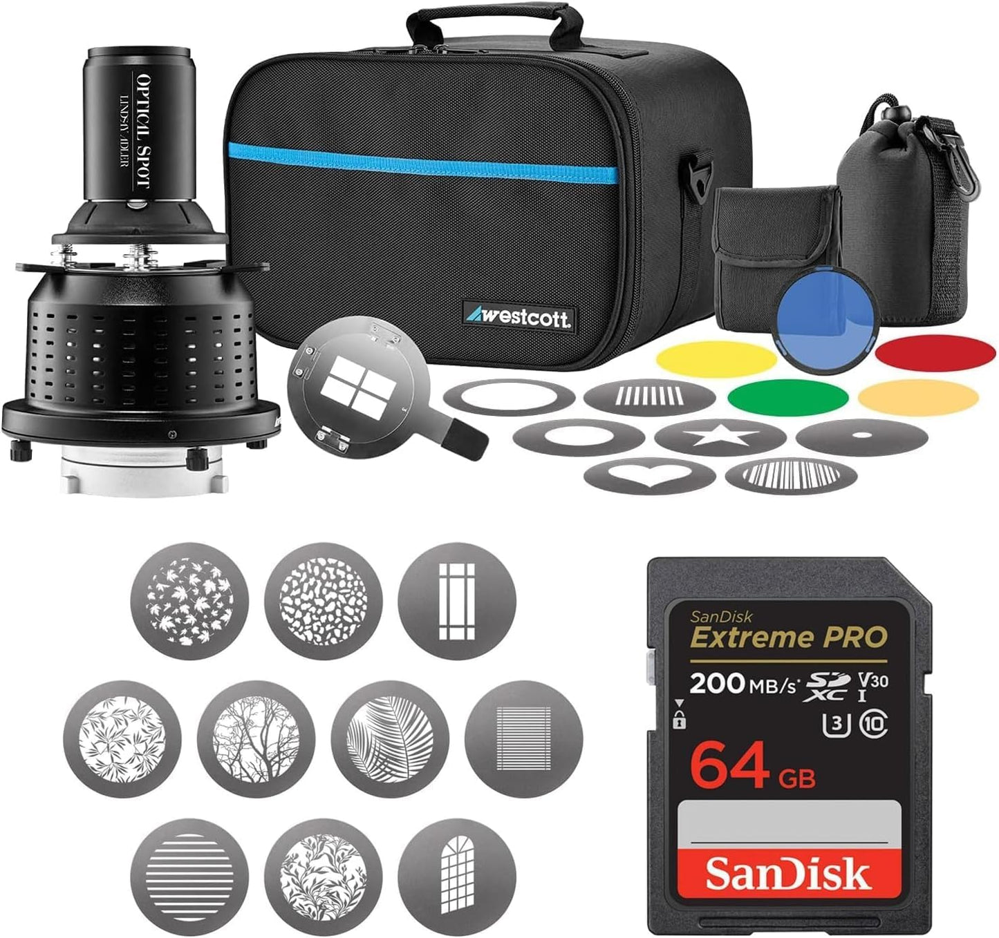 Westcott 810114281055 Optical Spot Bowens Mount GOBO Kit