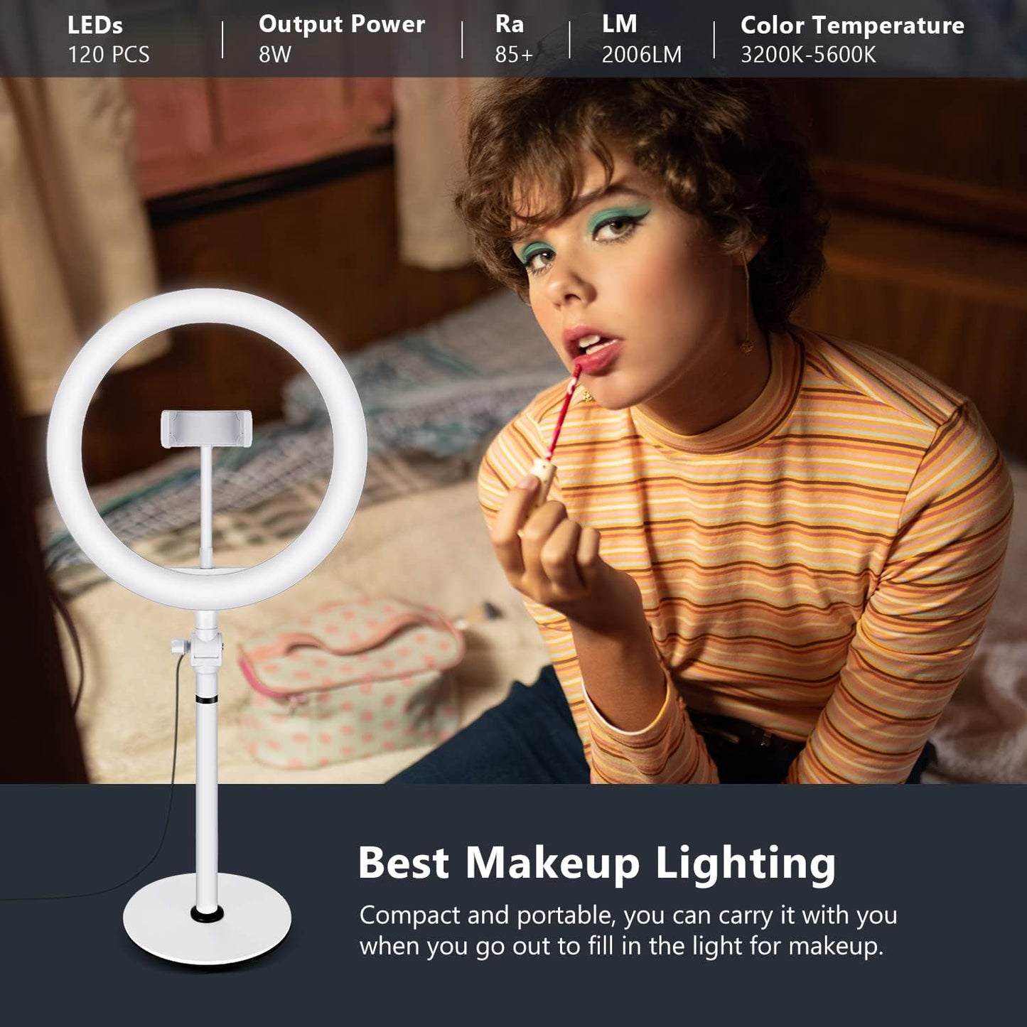Neewer 10095097 Laptop Selfie Ring Light with Stand