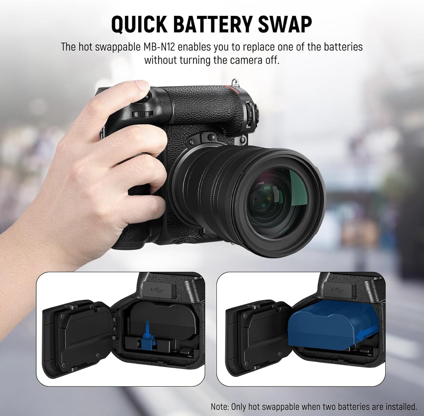 Neewer 10103325 MB-N12 Nikon Z8 Battery Grip Remote