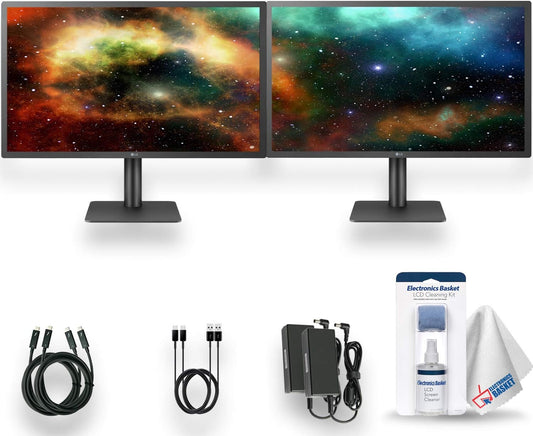 LG 24MD4KLEDI_1 2X 24-Inch UltraFine 4K IPS Monitor Bundle