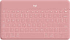 Logitech Teclados-1198 Keys-to-Go Bluetooth Keyboard - Blush Pink (Renewed)