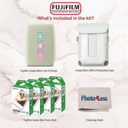 Fujifilm 810146892465 Instax Mini Link 3 Printer Bundle - Film & Case