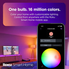 Roku BC1000P2R Smart Light Bulbs Color 2-Pack