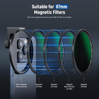 Neewer 10103980 67mm Magnetic ND Filter Phone Clip