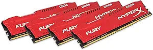 HyperX HX429C17FR2K4/32 Fury Red 32GB (4x8GB) DDR4 2933MHz Memory — main product image