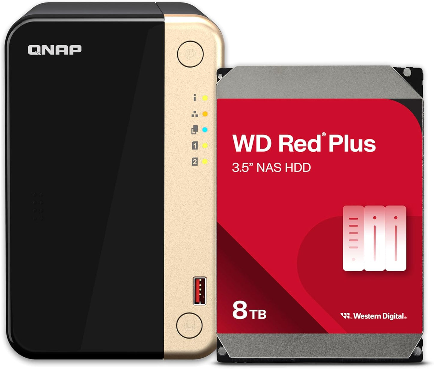 QNAP TS-264-8G-28WD-US 2-Bay NAS 8TB WD Red RAID Bundle